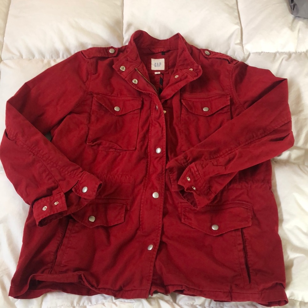 GAP deep red cotton barn jacket